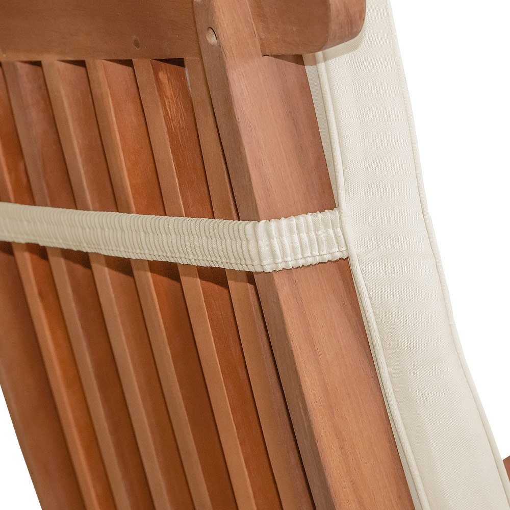 Detex® Cojín para Tumbona Crema Almohadilla para Silla de jardín Aspecto Lino hidrófugas 184,5 x 43 x 5 cm
