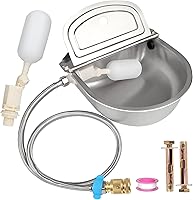 RETALPQ 304 Stainless Steel Automatic Waterer for Dogs, Horses, Goats & Livestock - 2.5L Self-Filling Outdoor Bowl