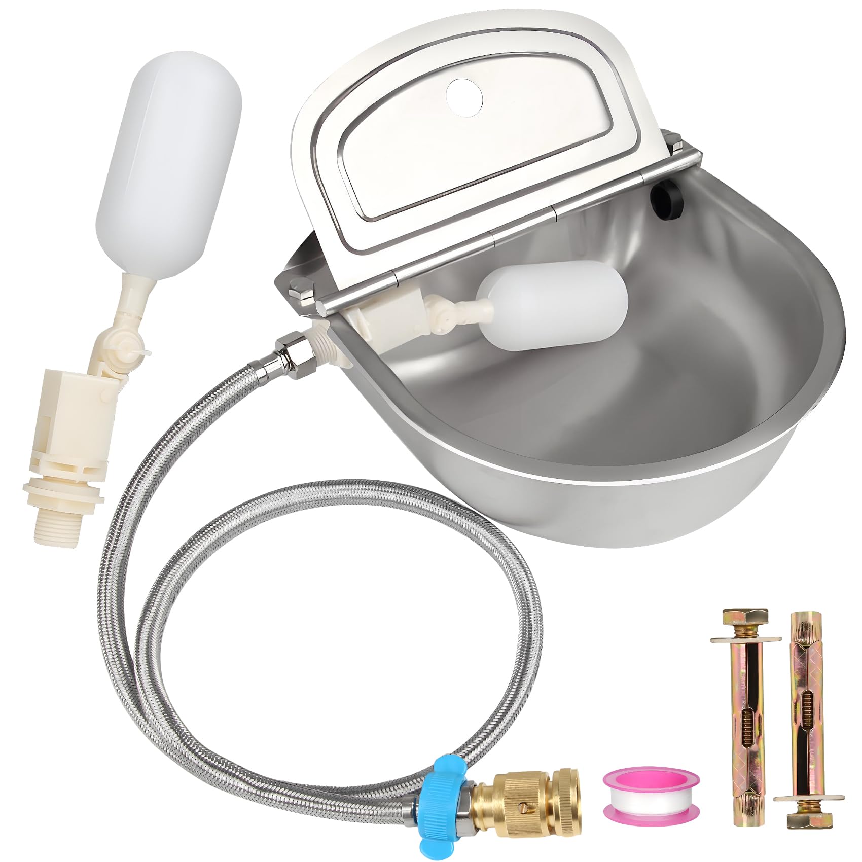 304 Stainless Steel Automatic Water Dispenser for Dogs & Livestock - Outdoor Dog Bowl, Horse & Goat Waterer