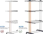 Sac de séchage pliable,4-Tier Vêtements Hanger Large réglable en acier inoxydable Garment Blanchisserie Racks plier plat pour un rangement facile