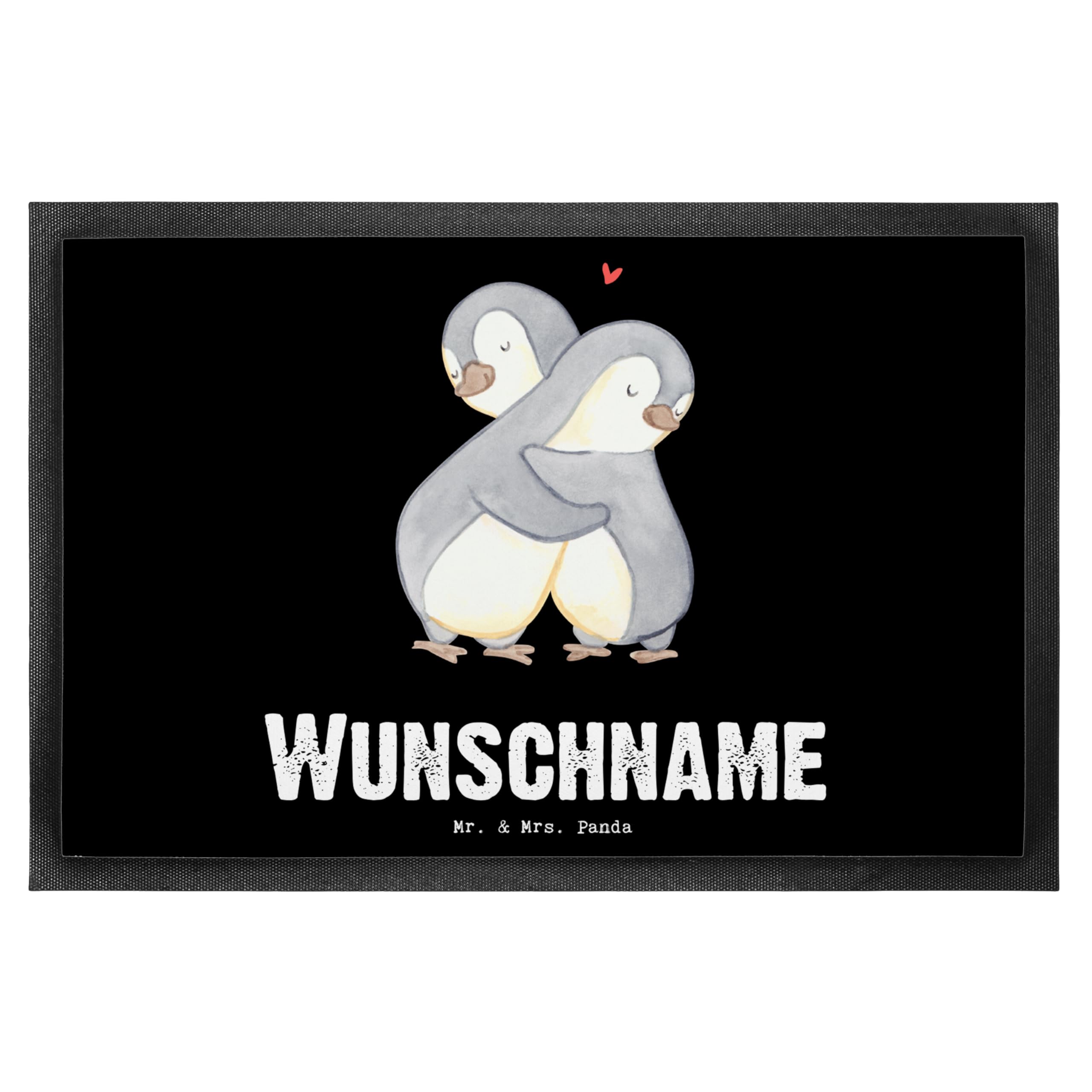Mr. & Mrs. Panda Fußmatte personalisierbar Pinguin Beste Cousine der Welt 40 x 60 cm - Personalisierte Geschenke, Fussmatte personalisiert, Kusine, mit Name, Geschenkidee, Familie, Individuelle