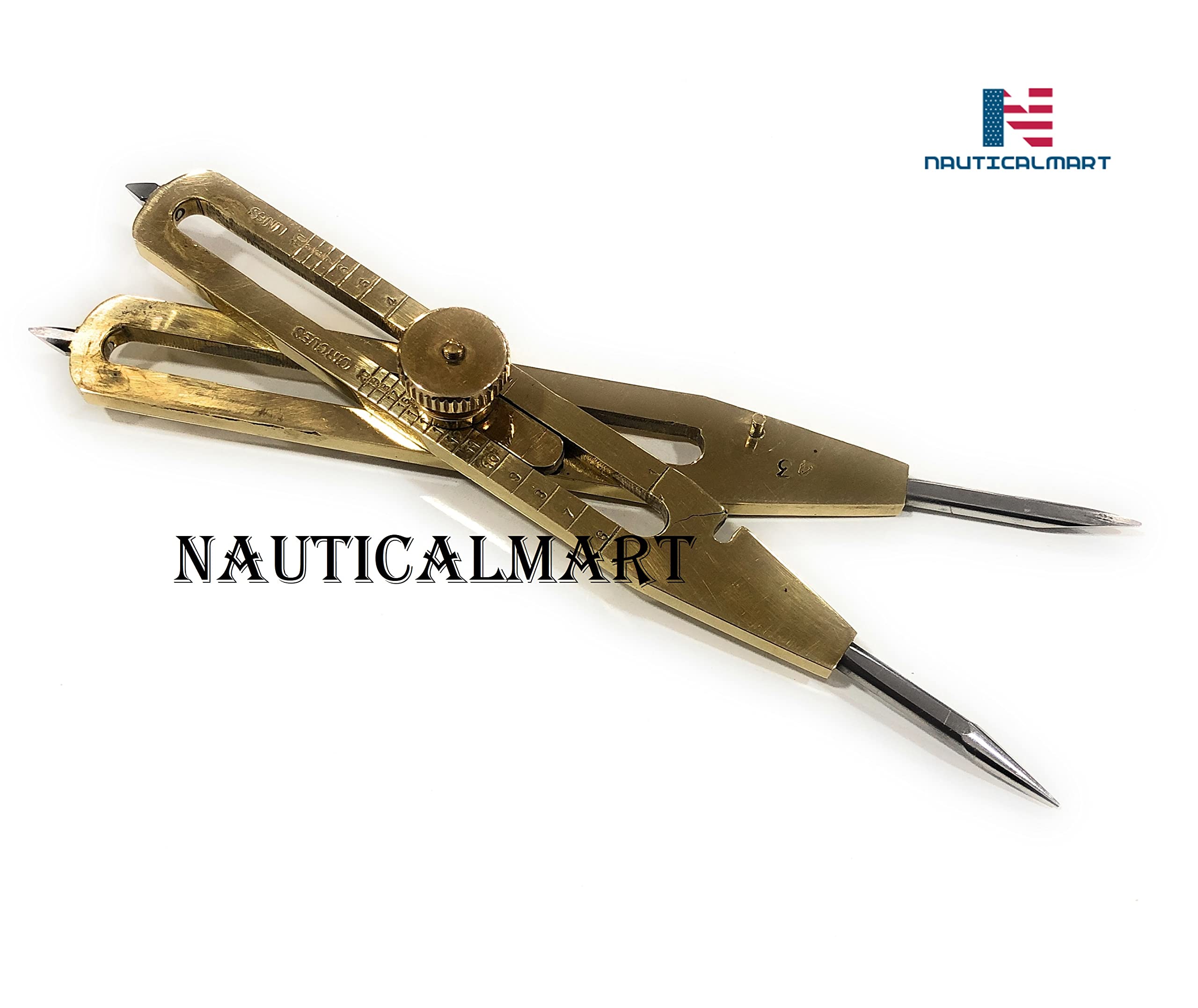 Samara Nautical Artist Proportional Scale Divider Drawing Tool Professional Proportional Scale Divider Drawing Tool Professional 9 Long Solid Brass with Heavy Duty Steel Point