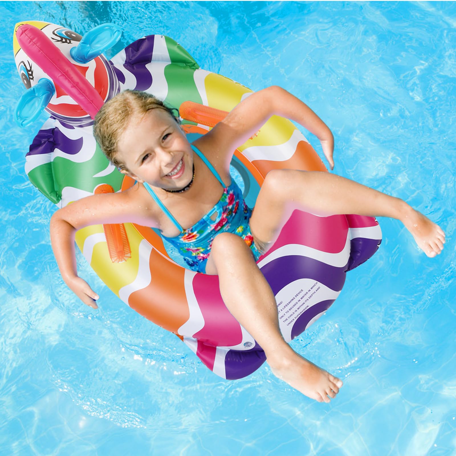 Flotador Inflable Para Bebé Con Forma De Pony - Anillo De Natación Con Asiento - Juguete De Piscina Para Niños 6 Meses A 3 Años
