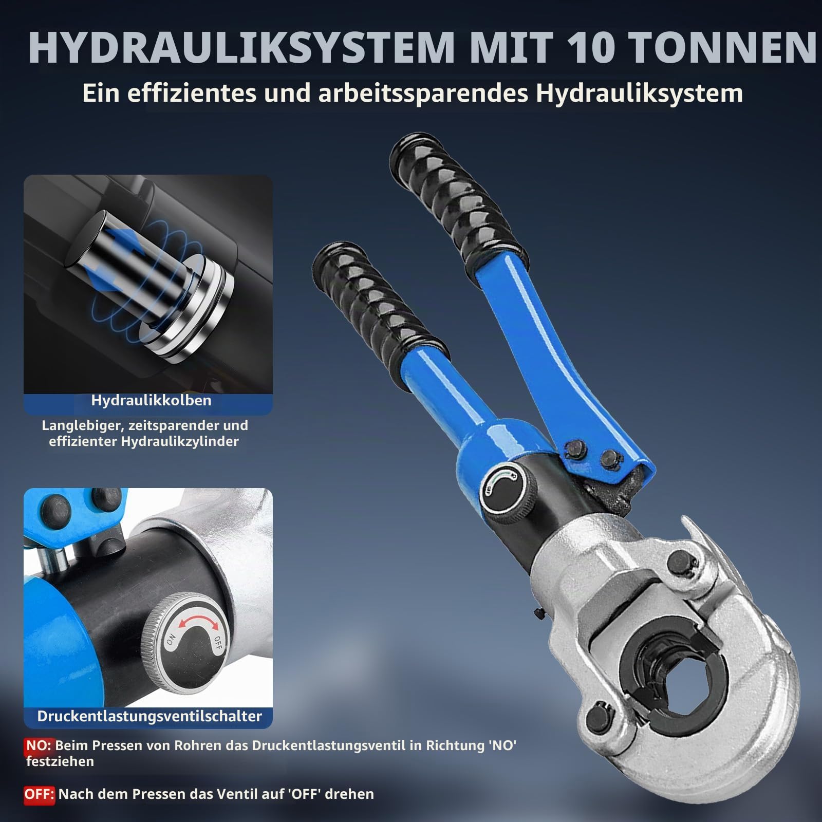 Presszange Kupferrohr V-Kontur und TH-Kontur mit Rohrabschneider – Presszange Handpresszange Kupferrohr mit V12 V15 V18 V22 V28 Und TH16 TH20 TH26 TH32
