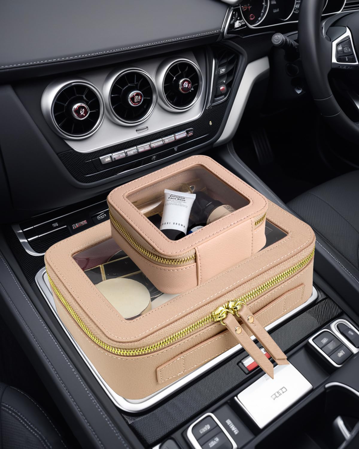 Bolsa de maquillaje transparente pequeña, mini estuche de cosméticos de viaje transparente aprobado por la TSA, bolsa de aseo con cremallera, bolsa de maquillaje portátil para bolso, viajes