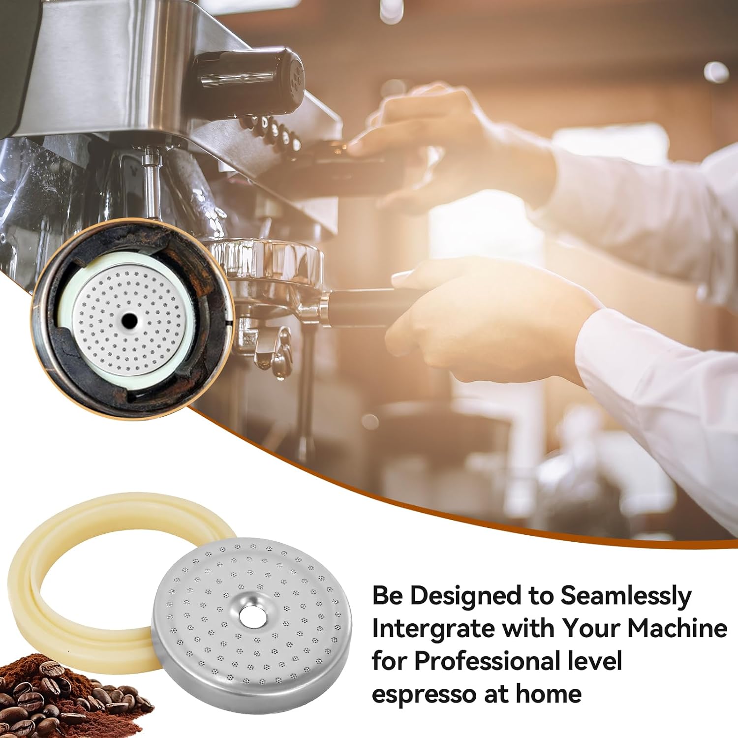 Precision Shower Screen with 54mm Food Grade Silicone Gasket, Espresso Machine Replacement Parts Compatible with All 800 Series 54mm Breville Espresso Machine and Sage Espresso Machines Brand: Zayin