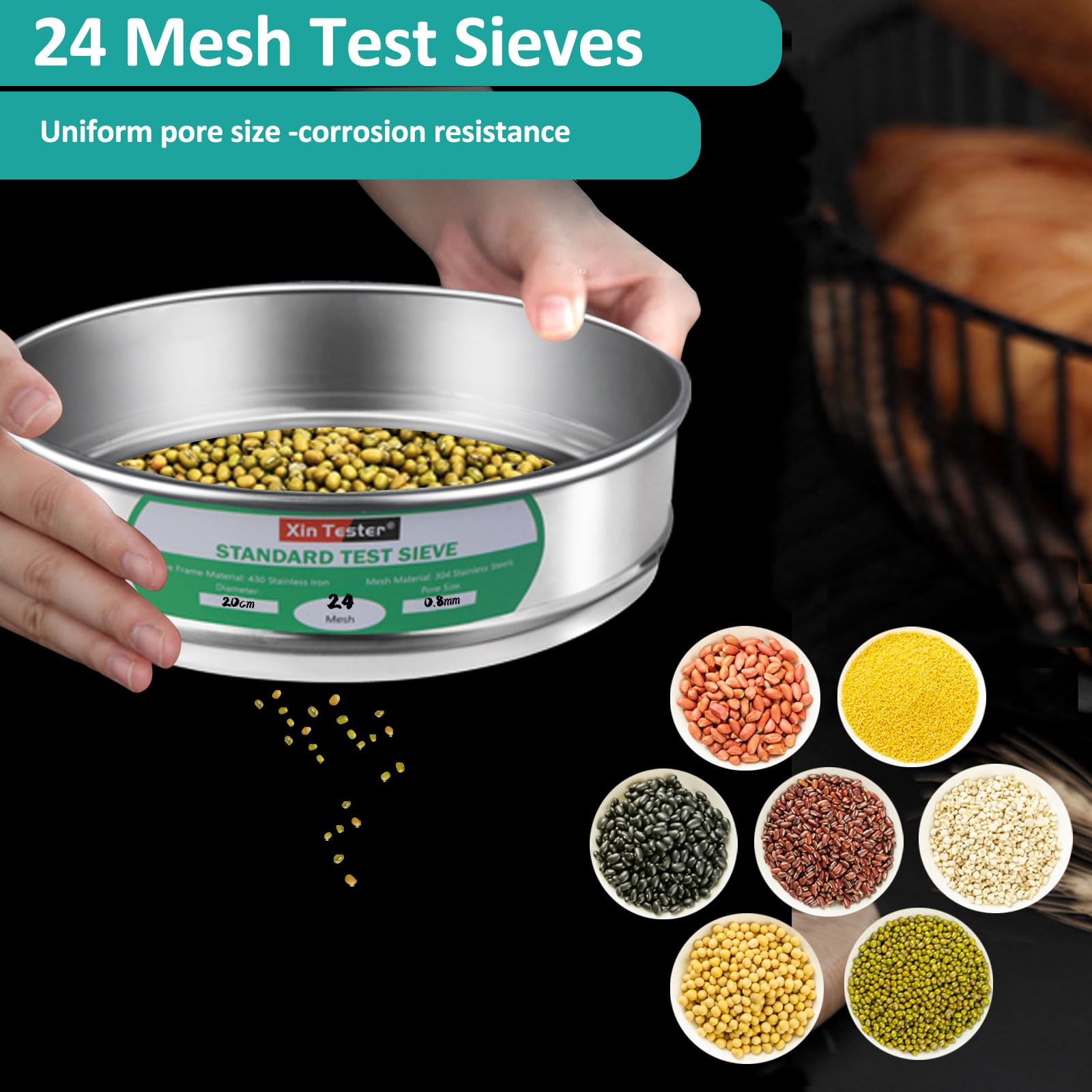 24 mesh Standard Mesh Lab Sieves Laboratory Sample Test Analysis Sieve — Amazon image 3