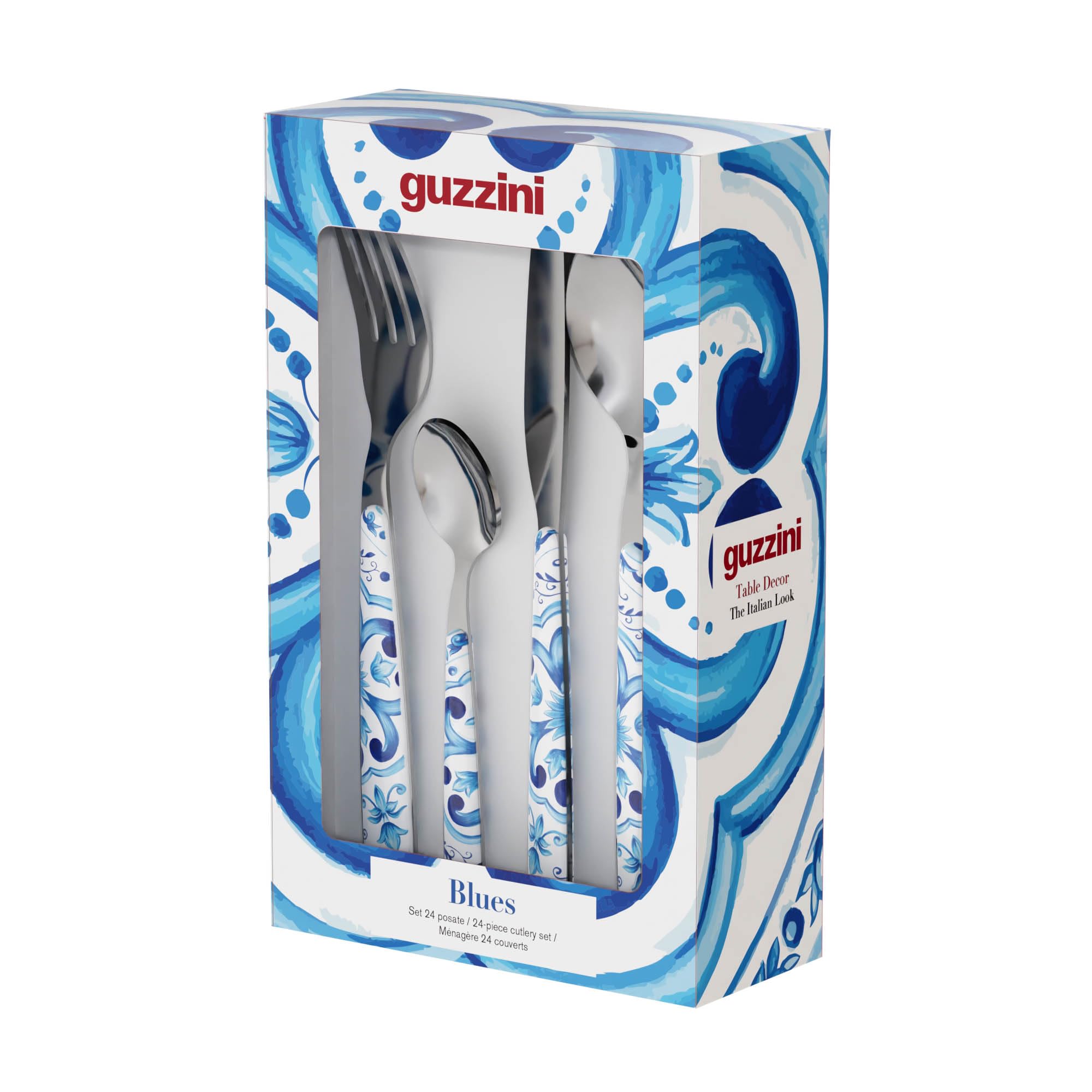 Amazon.com: Guzzini - BLUES Set of 24 Cutlery - Mediterranean Blue