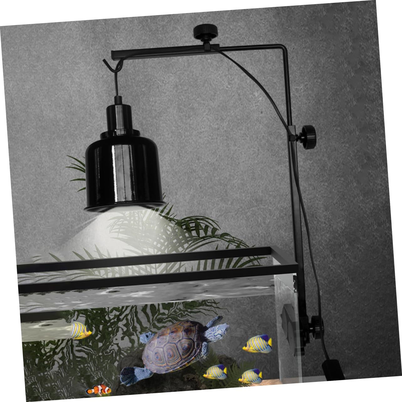 Totority Reptile Light Stand for Turtle Basking Lamp Fixture for Fish Tank Lighting Height and Angle for Optimal