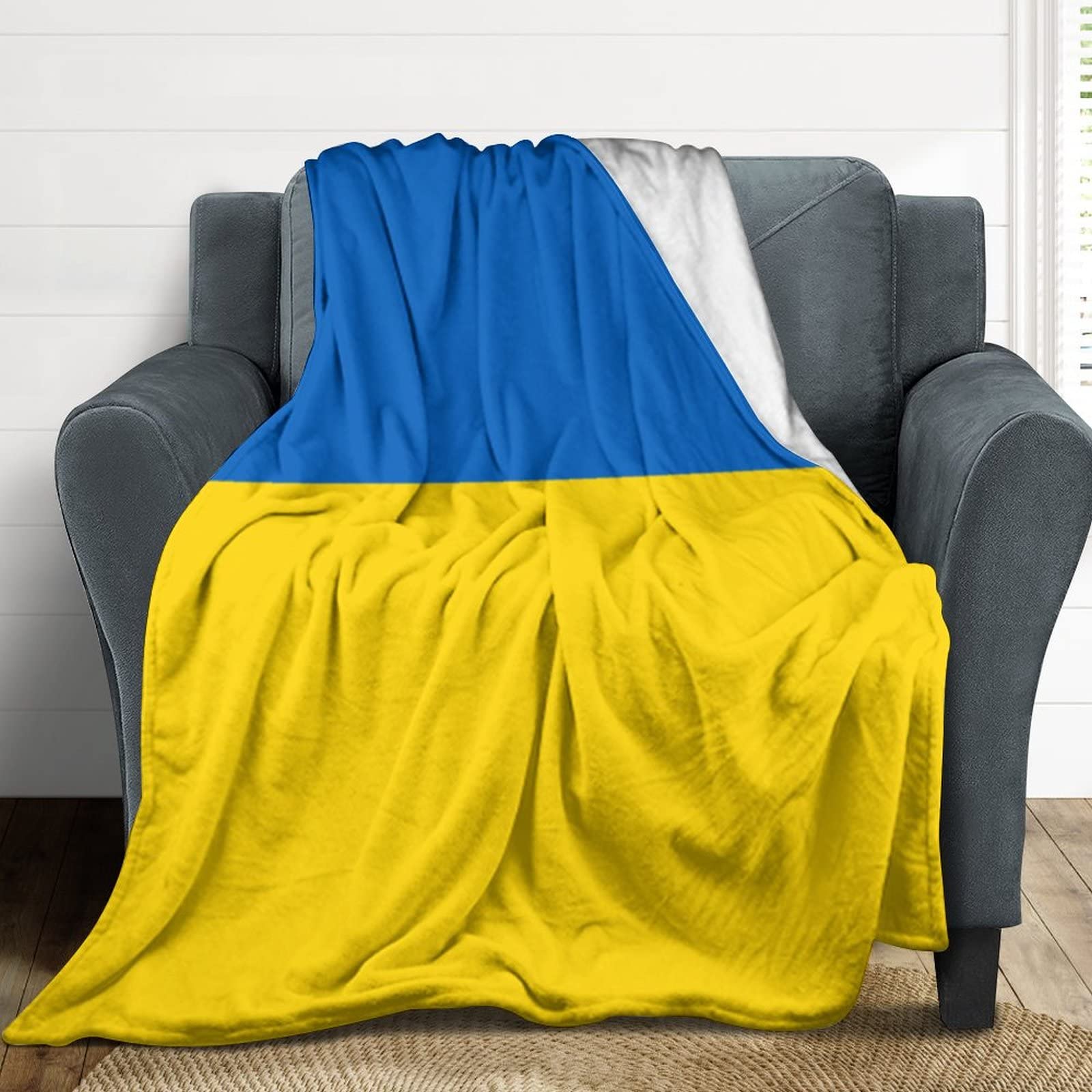 Plaid Ukraine en flanelle chaude pour canapé et salon cocooning