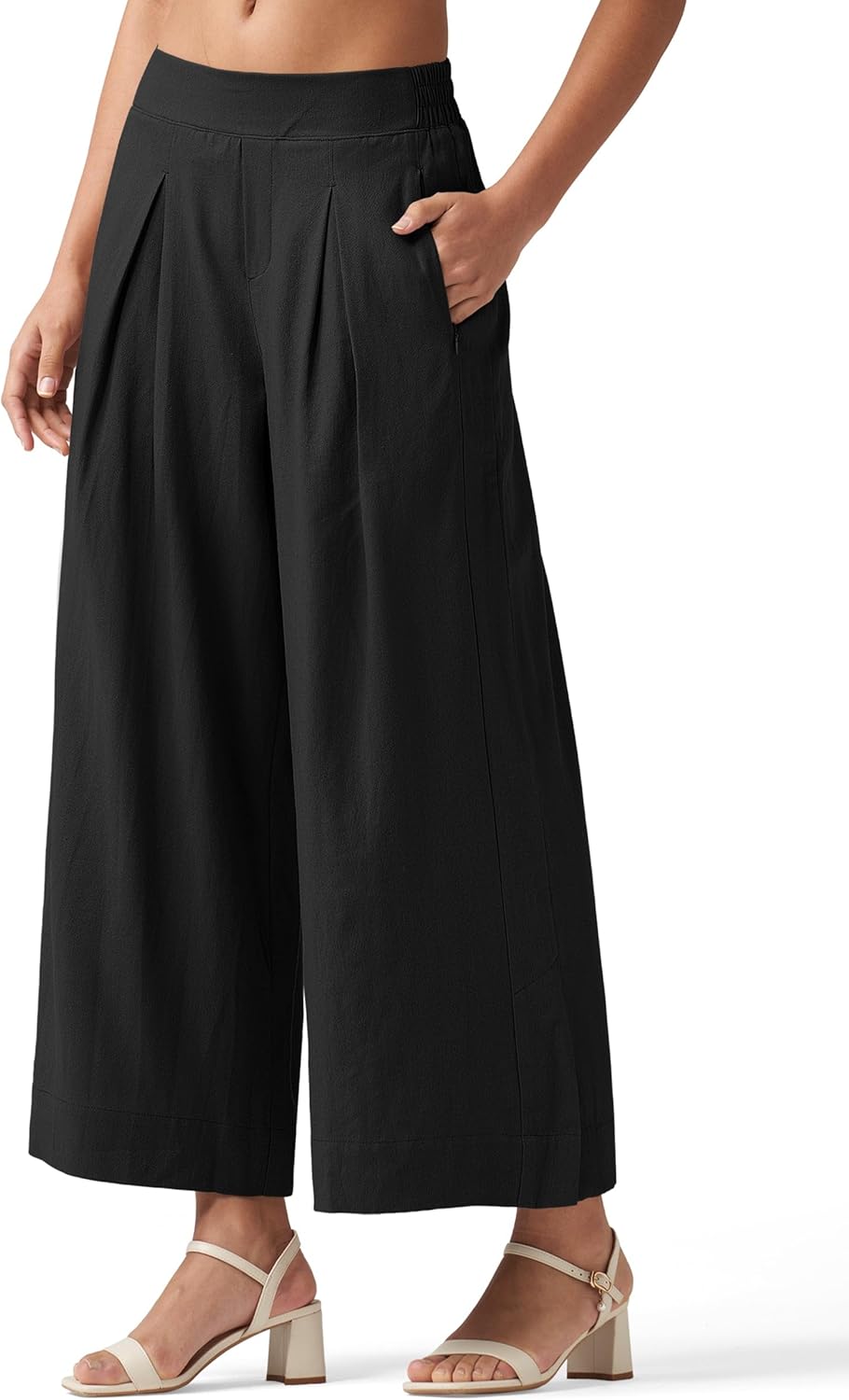 Willit Women's Linen Pants Wide Leg Casual Beach Summer Pants Palazzo Lounge Pants with Pockets - Image 2