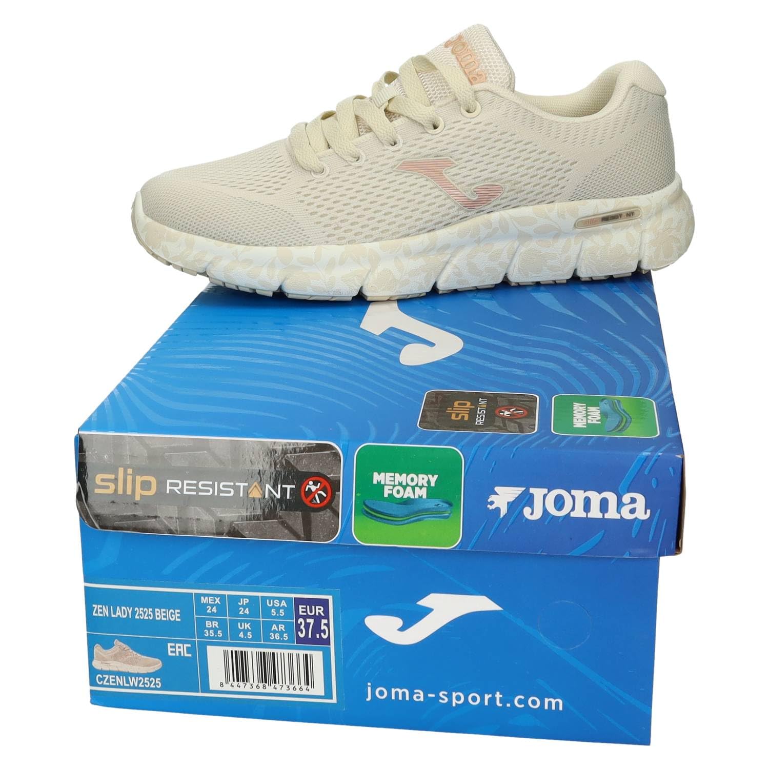 Joma CZENLW2525 Tenis de Malla Transpirable, Slip Resistant, Plantilla Acolchada extraíble, cómodas para Uso Diario, Temporada Primavera Verano Mujer Deportivos