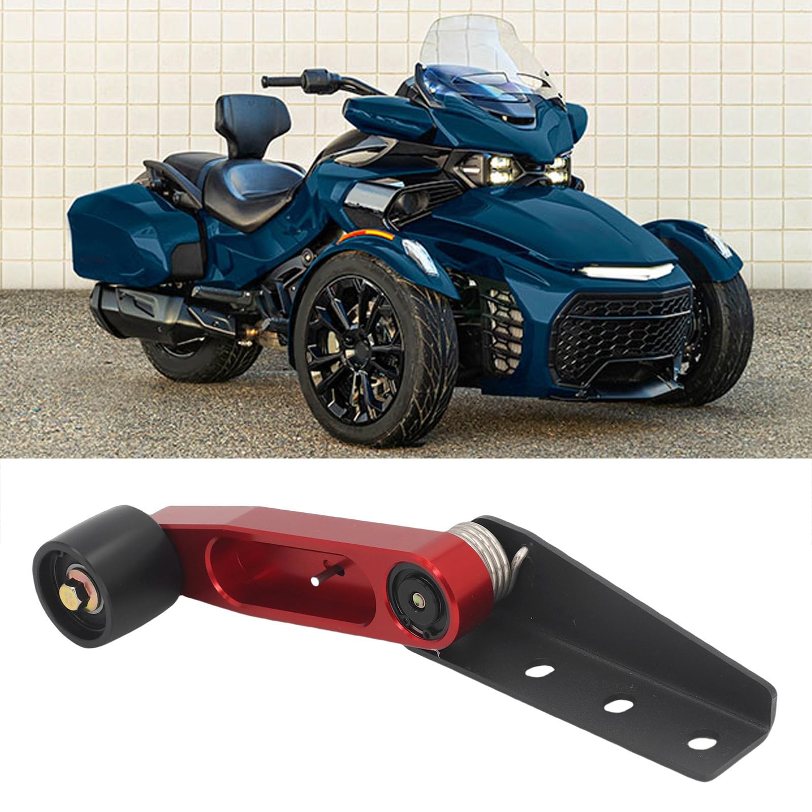 Rolka Stabilizująca Napinacz Paska Napinacza Paska ze Stopu Aluminium dla Spyder F3 RT 2014-2024 Łatwa Instalacja 1 Zestaw (czerwony)