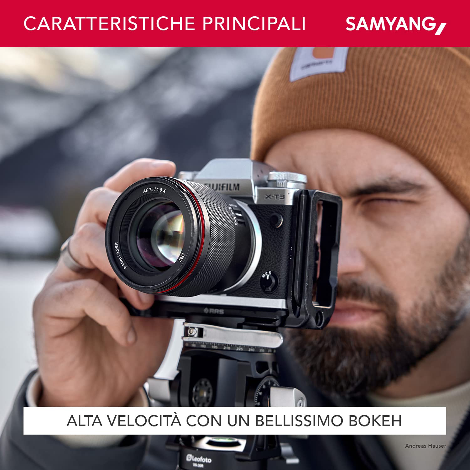 Samyang AF 75mm F1.8 per Fuji X - obiettivo da ritratto leggero e compatto con LSTM-AF, protezione dagli agenti atmosferici e interruttore personalizzato per viaggi e scatti notturni di alta qualità