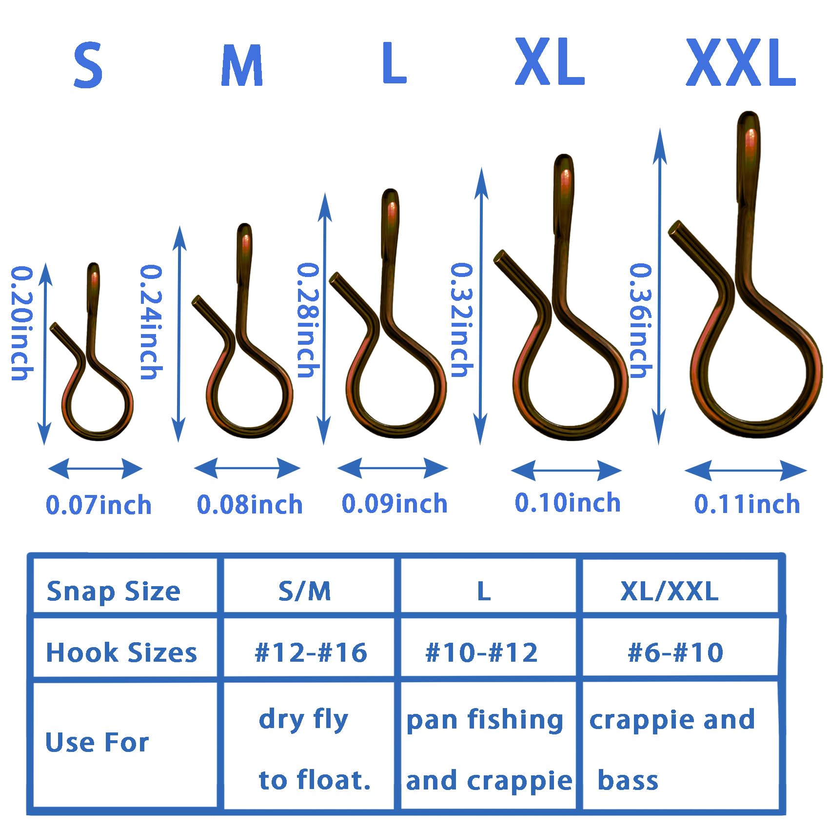 Eupheng Quick Change Fly Fishing Snaps Stainless Steel, Fishing swivels, Fast Easy & Secure, Hook Snaps for Flies, Jigs, Lures, Great Value Pack