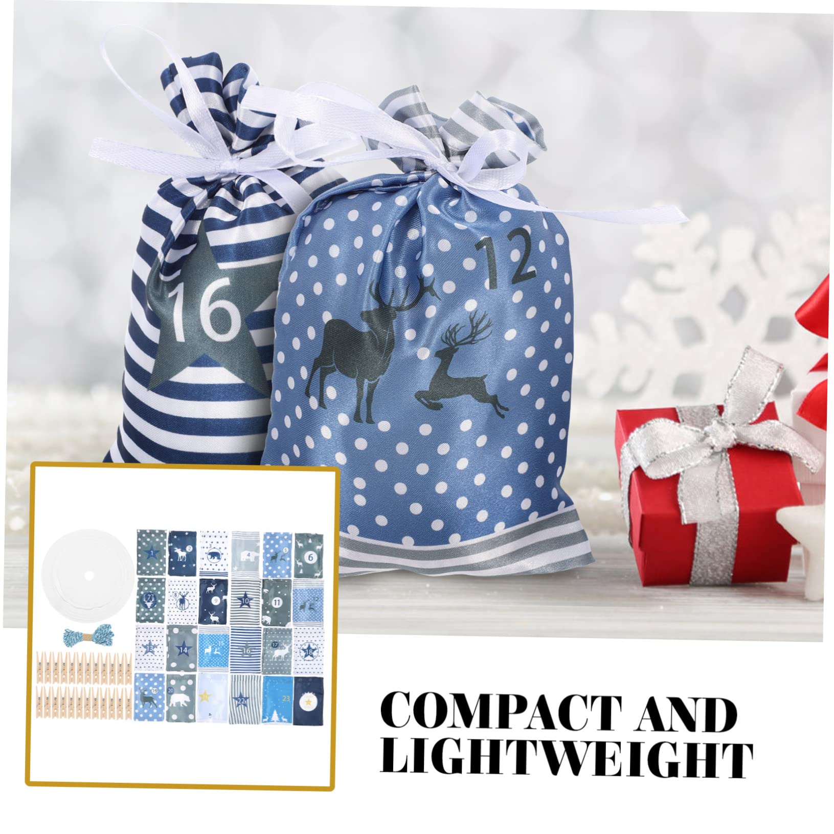TOPBATHY 48 Stk Weihnachtsgeschenktüte Weihnachtliche Süßigkeitentüten Zum Aufhängen Adventskalender Stoffbeutel Weihnachtstüte Mit Süßigkeiten Weihnachts-countdown-taschen Hölzern