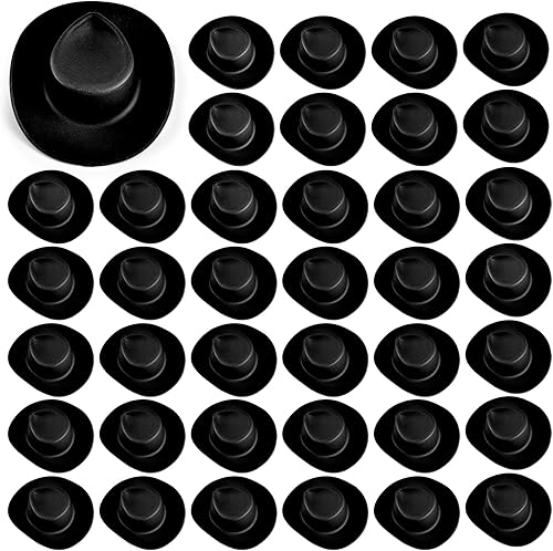 Miniatura 1 de 40 piezas de plástico mini sombreros de vaquero occidental, sombreros de vaquera en miniatura, lindos juguetes de muñeca, accesorios de fiesta para