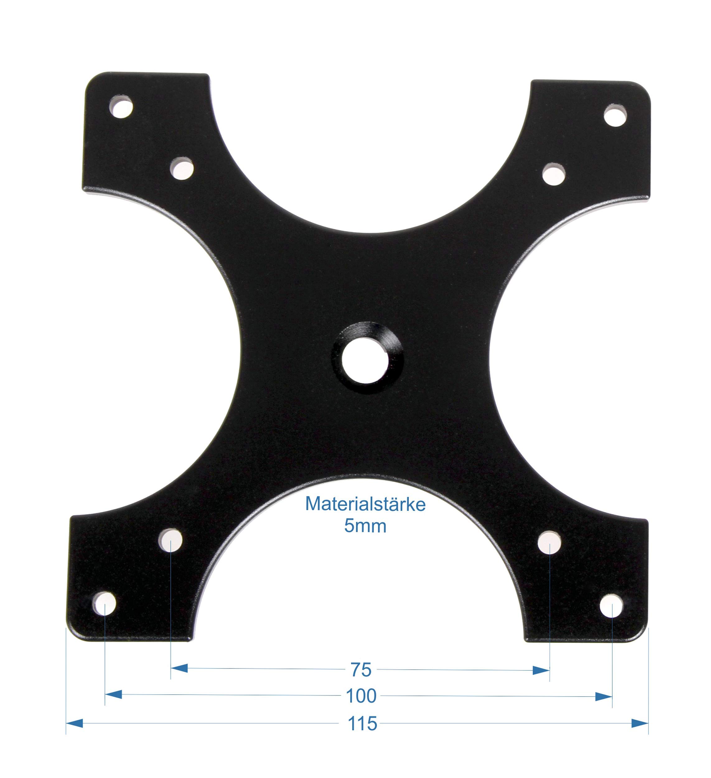 VESA-Adapter 75/100 mit Panorama-Stativkopf Pro V2, 3/8" Anschluß Plus Adapter zu 1/4", für Stative und Bodenständer