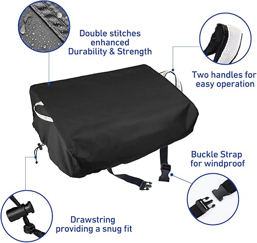 Miniatura 6 de Cubierta de parrilla de 22 pulgadas para Blackstone - 600D sin capó Blackstone cubierta de parrilla con asas, impermeable, a prueba de rayos UV,