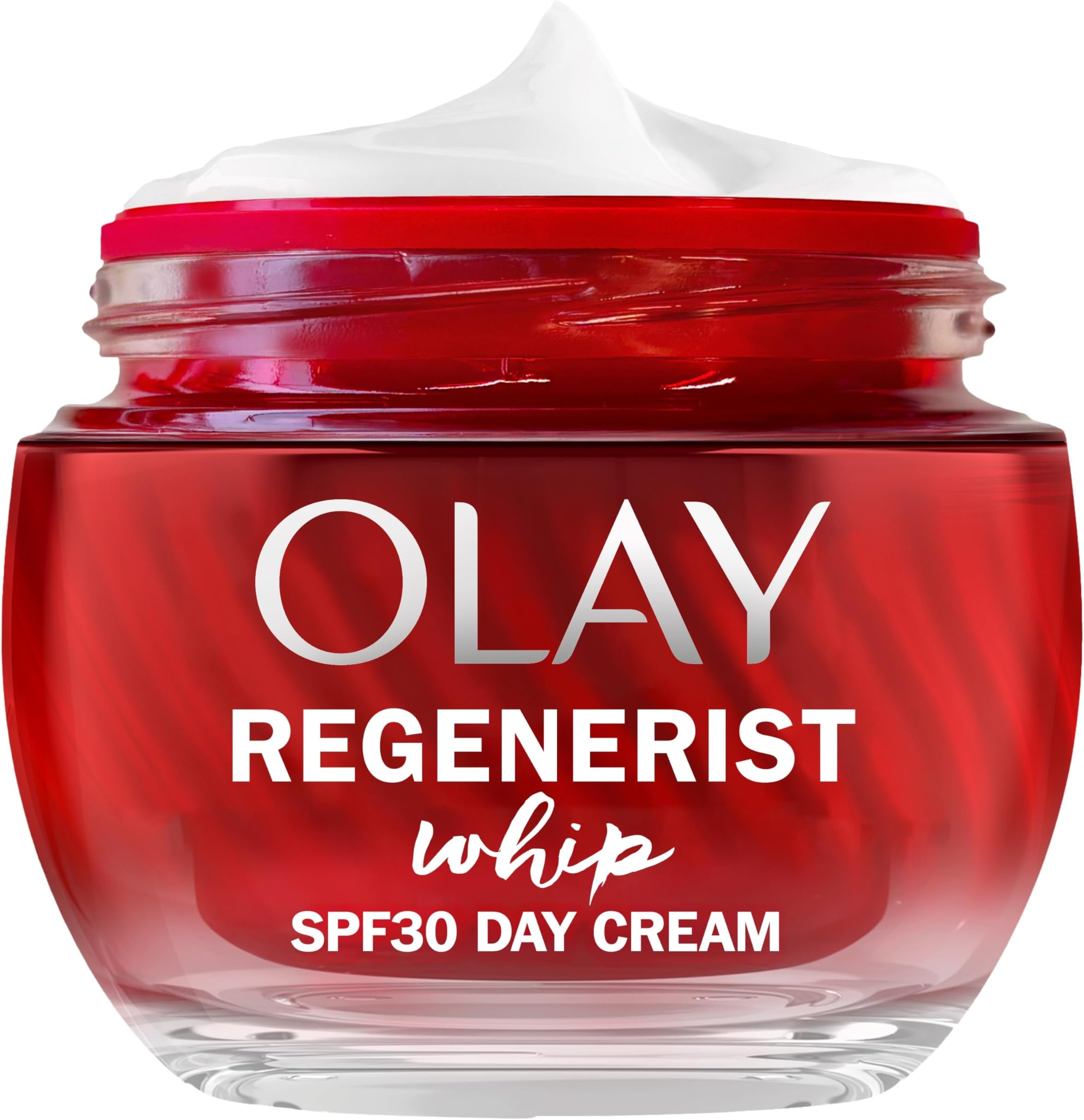 Olay Regenerist Whip Day Face Cream SPF30, Lightweight Anti-Wrinkle Firming Skincare Moisturiser, with Sun Protection, Anti-Ageing Niacinamide, Peptides, Sunscreen, Renews, Firms and Hydrates, 50ml