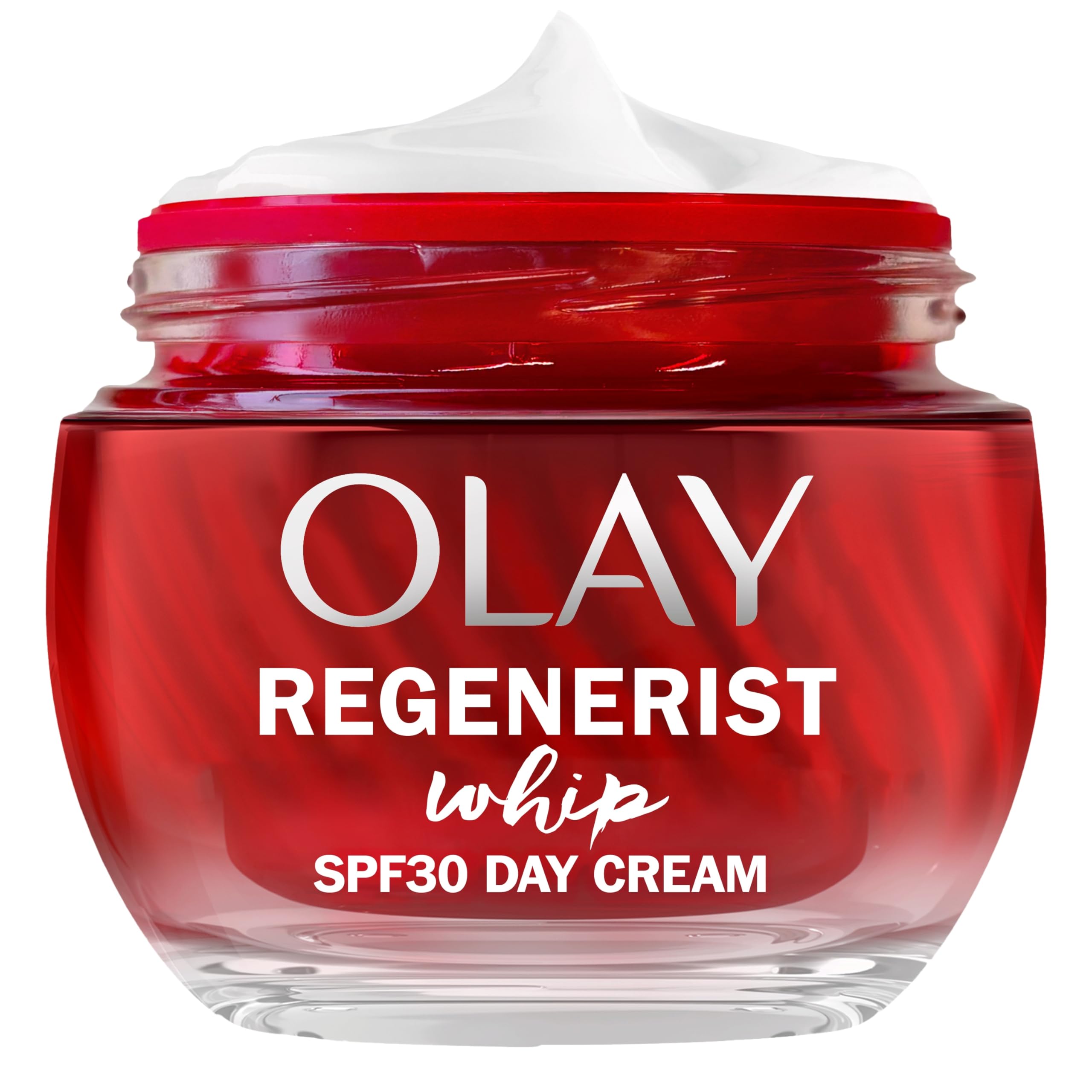 Olay Regenerist Whip Day Face Cream SPF30, Lightweight Anti-Wrinkle + Firming Skincare Moisturiser with Sun Protection, Anti-Ageing Niacinamide and Peptides, Renews, Firms and Hydrates 50ml