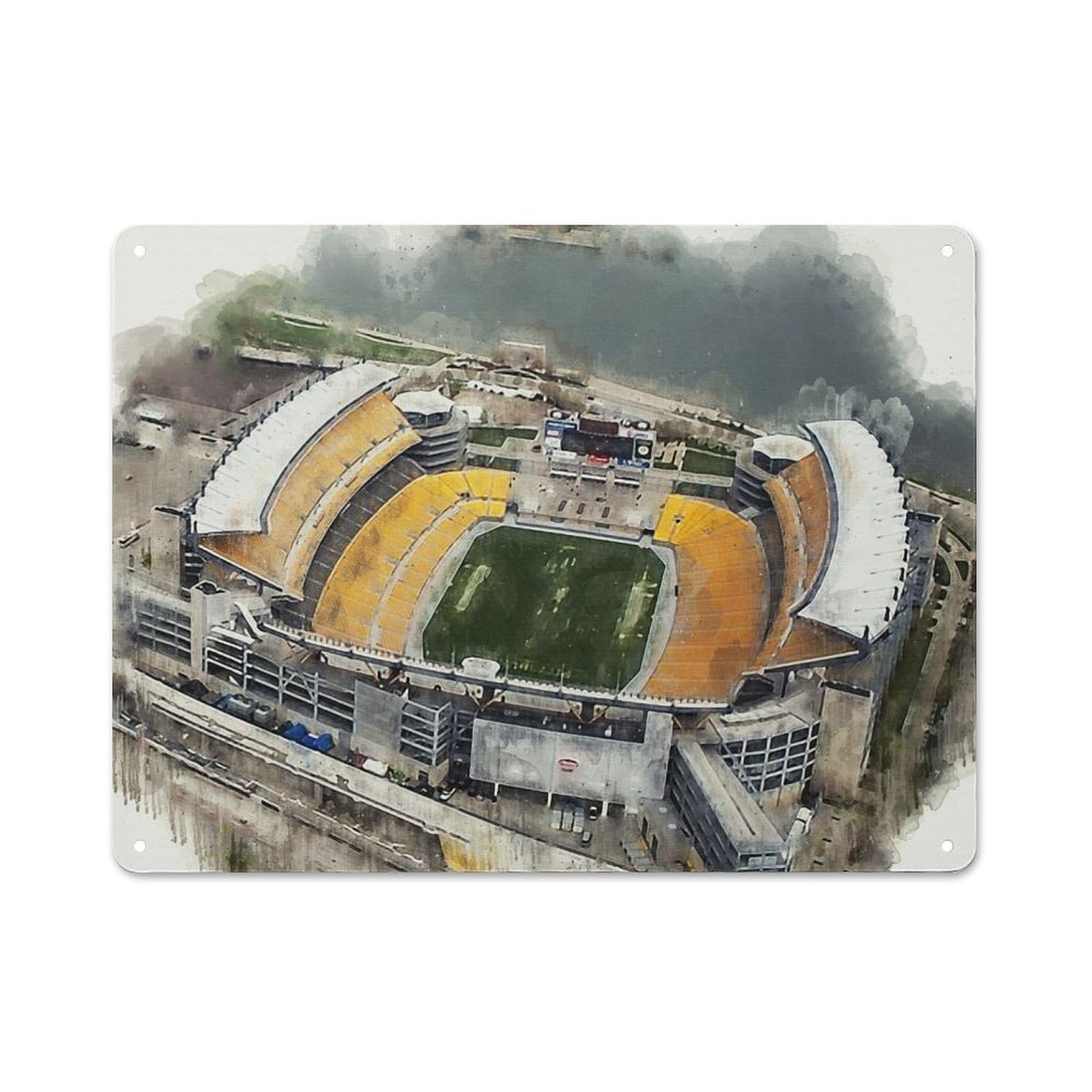Junmoney Style-15 Warehouse Style Tin Wall Sign 30X40cm Featuring Acrisure Stadium, Loft Wall Plaque For Loft, Studio, Office Or Creative Room