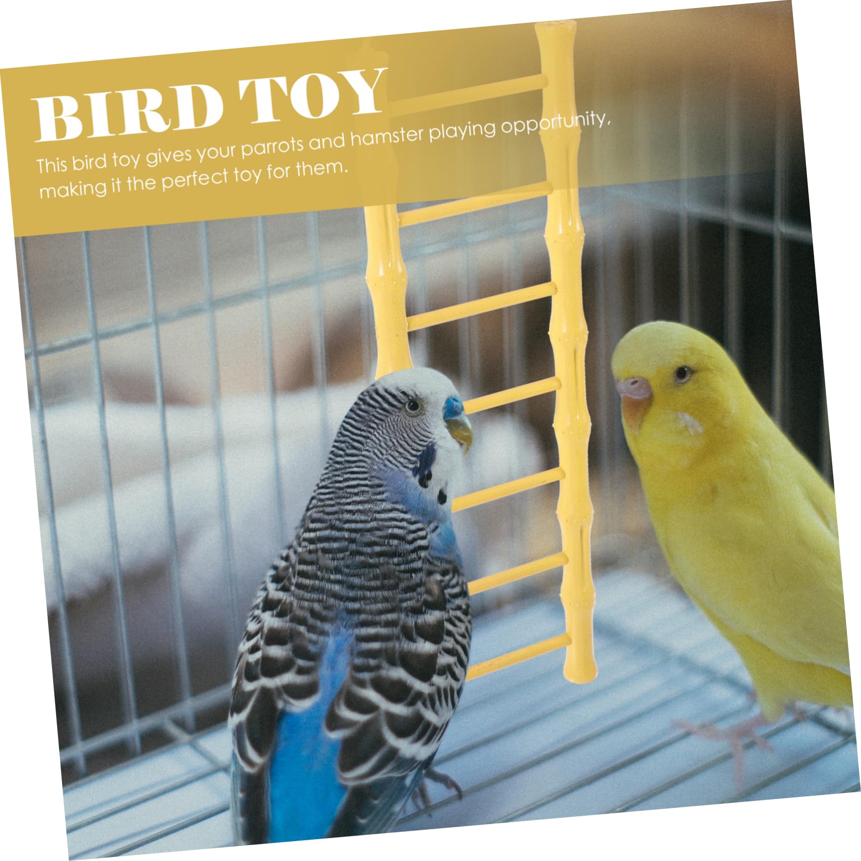 Abaodam Bird Ladder Toy Parrot Steps Ladder Hanging Pet Cage Accessory for Hamster Parakeets Cockatiels
