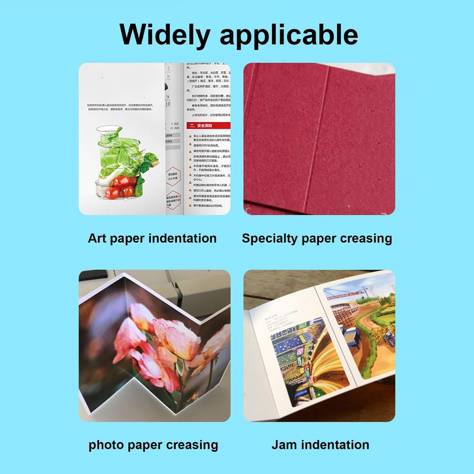 Ręczna Bigówka Do Papieru, 350 Mm, Wytrzymałe Narzędzie Do Składania I Bigowania Papieru Z Magnetycznym Blokiem Pozycjonującym, Głębokość Wcięcia 0,8 Mm, Wytrzymały Materiał, Do Kart, Menu
