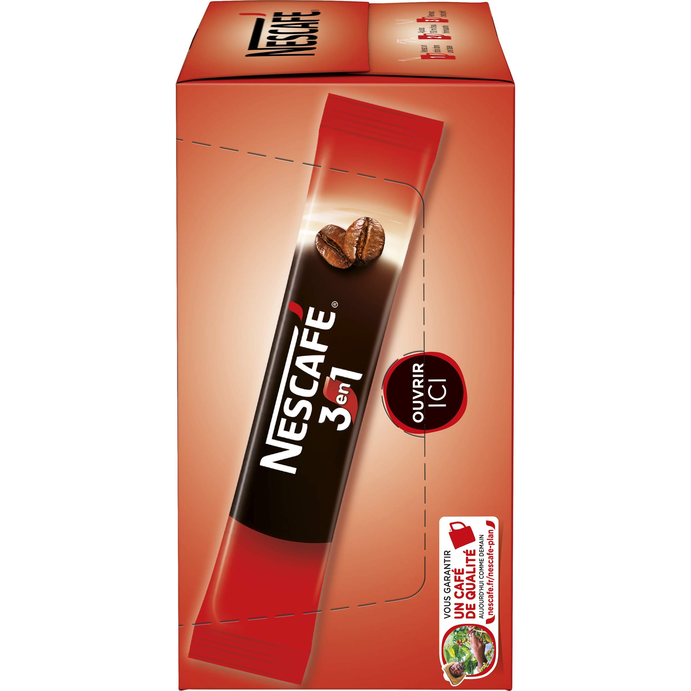 NESCAFÉ 3en1, Café au lait sucré, Café soluble, Boîte de 28 Sticks