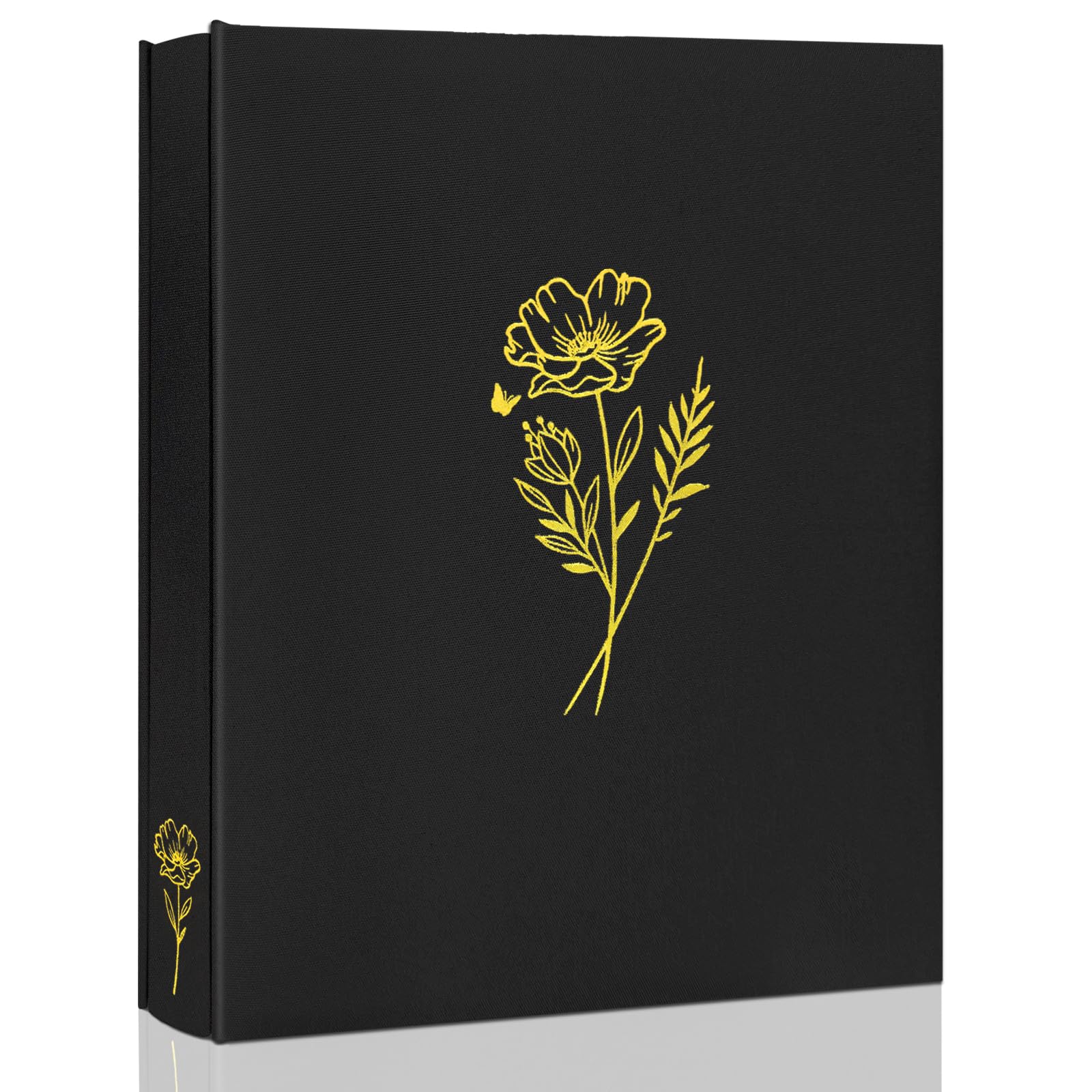 5x7 Photo Album 200 Photos 2 Pictures Per Page,100 Page Excellent Fabric Cover Picture Book for Photos,Photo Album 5x7 for Wedding Baby Family Pet Memories Black by Kuword