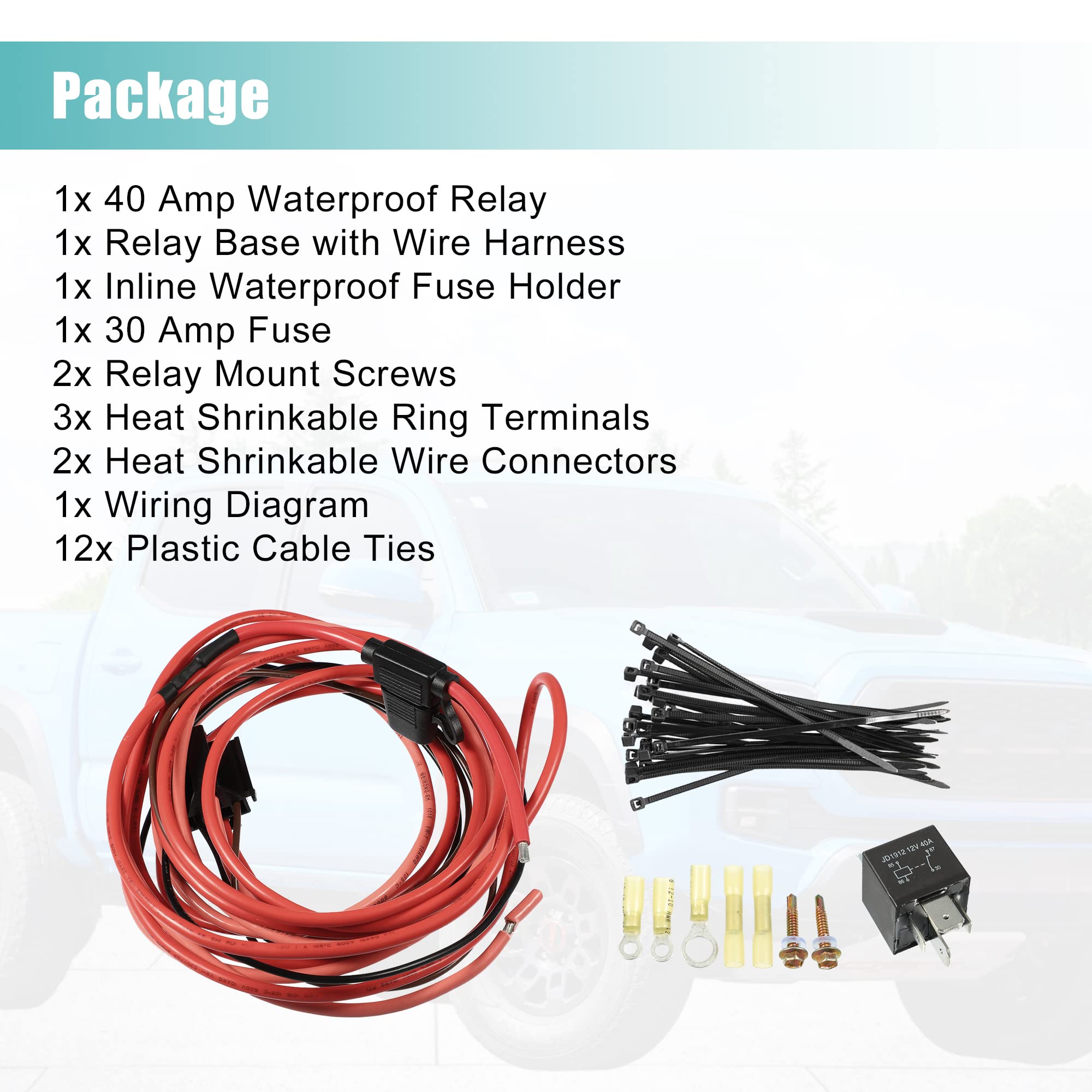 X AUTOHAUX 1 set universale elettrico pompa carburante relè kit per sistema 12V DC