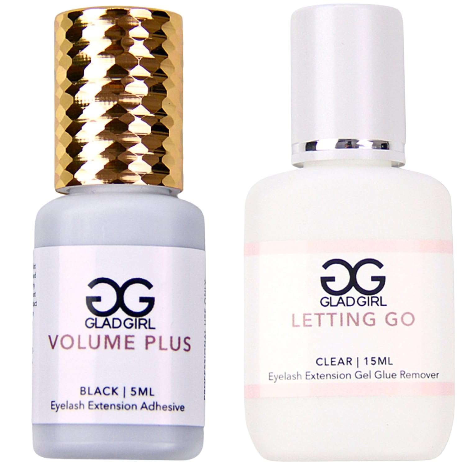GladGirl Volume Plus Professional Glue for False Eyelash Extensions (5 ml) and Gel Remover (15 ml)