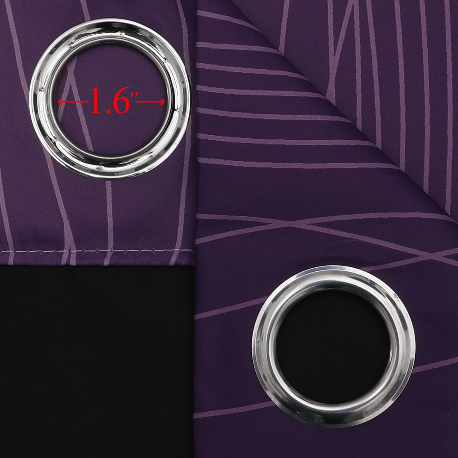 Estelar Textiler Purple and Greyish White Room Darkening Blackout Curtains 84 Inches Long for Living Room, Thermal Insulated Ombre Light Blocking Grommet Blackout Drapes for Bedroom, 42Wx84L, 2 Panels