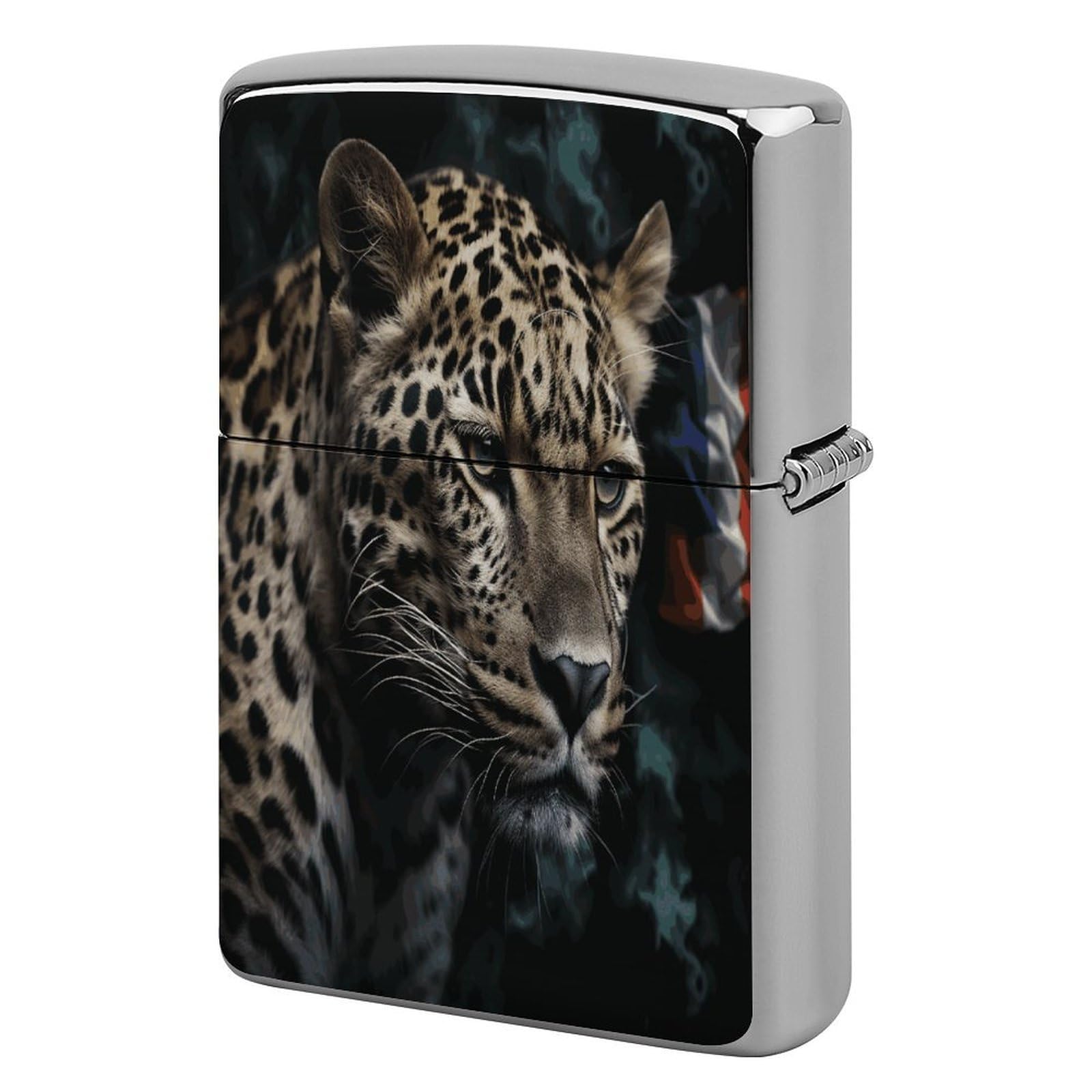 Fodpand Style Flag With Leopard Metal Lighter Case Cover Lighter Sleeve