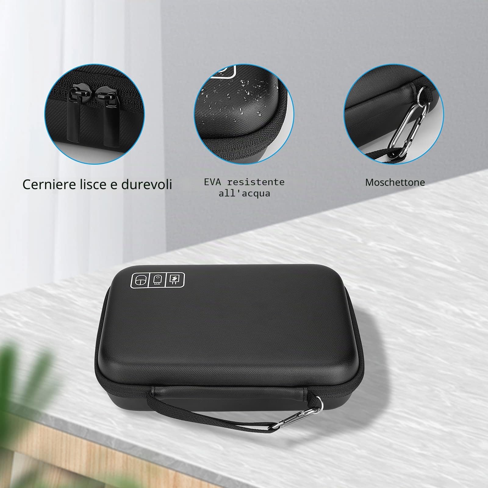 ProCase Organizer Cavi, Porta Cavi da Viaggio, Custodia per Caricatore/Power Bank/Mouse/USB Flash Disk/SD Card, Tech Pouch Viaggio Accessori Utili