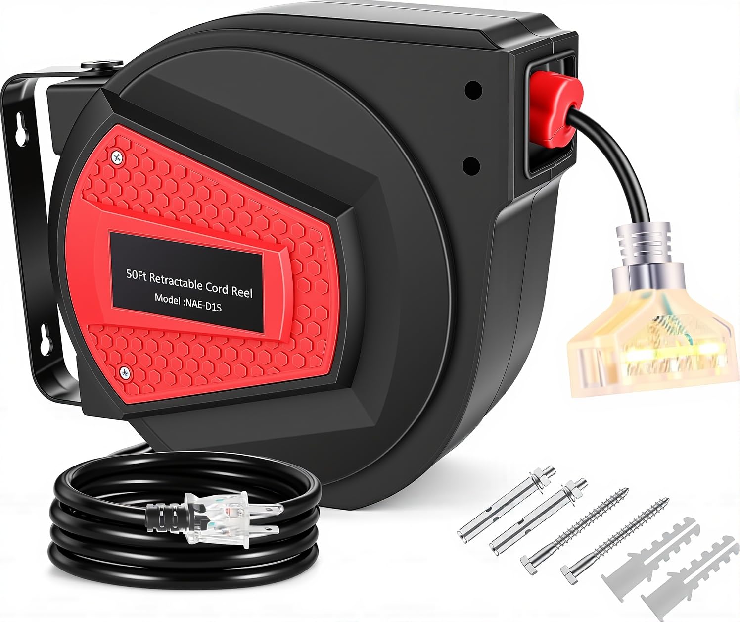 Amazon.com: Homdox Retractable Extension Cord Reel, 50FT Heavy