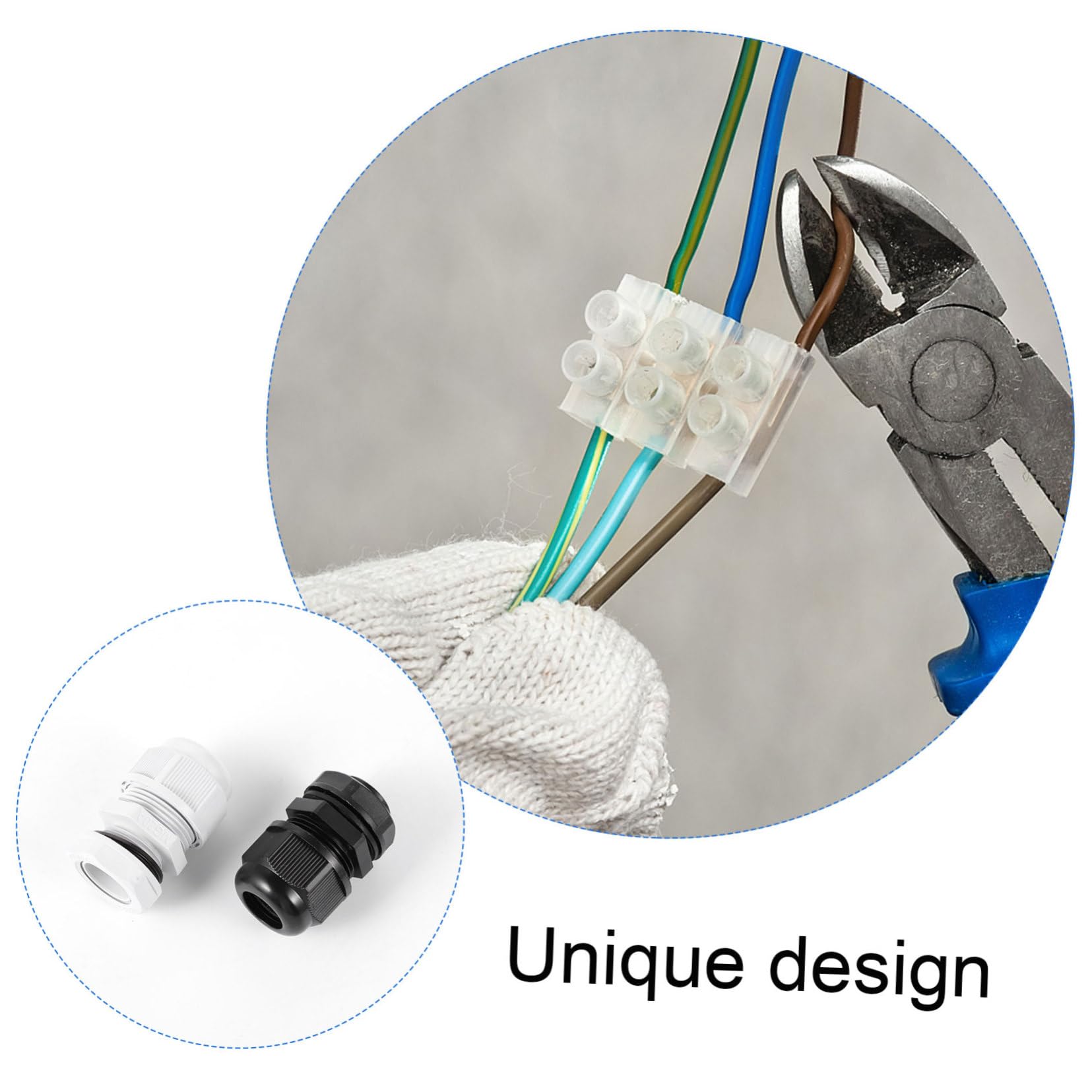 POPETPOP 40 Piezas Conjunto Conectores de Cable Estancos Accesorios para Empalmes Eléctricos Resistente al Agua Instalación
