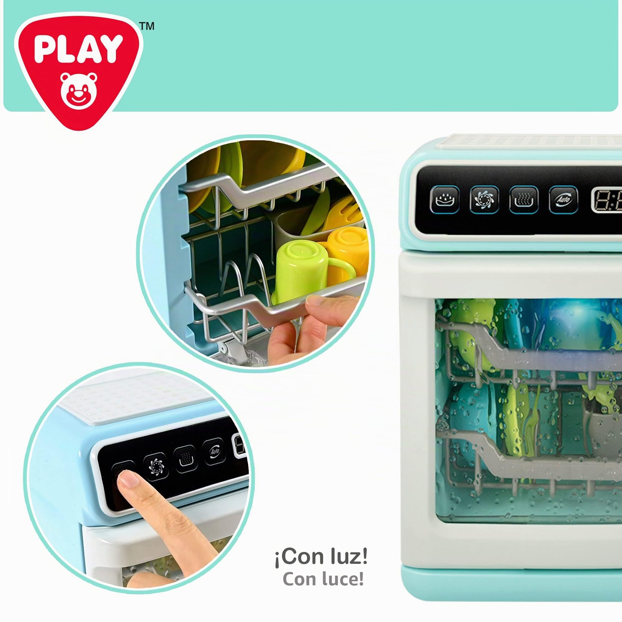 COLORBABY Play- Lavastoviglie Giocattolo con Luce e Suono per Bambini, elettrodomestici Giocattolo, lavastoviglie per Bambini, Mini lavastoviglie (46900)