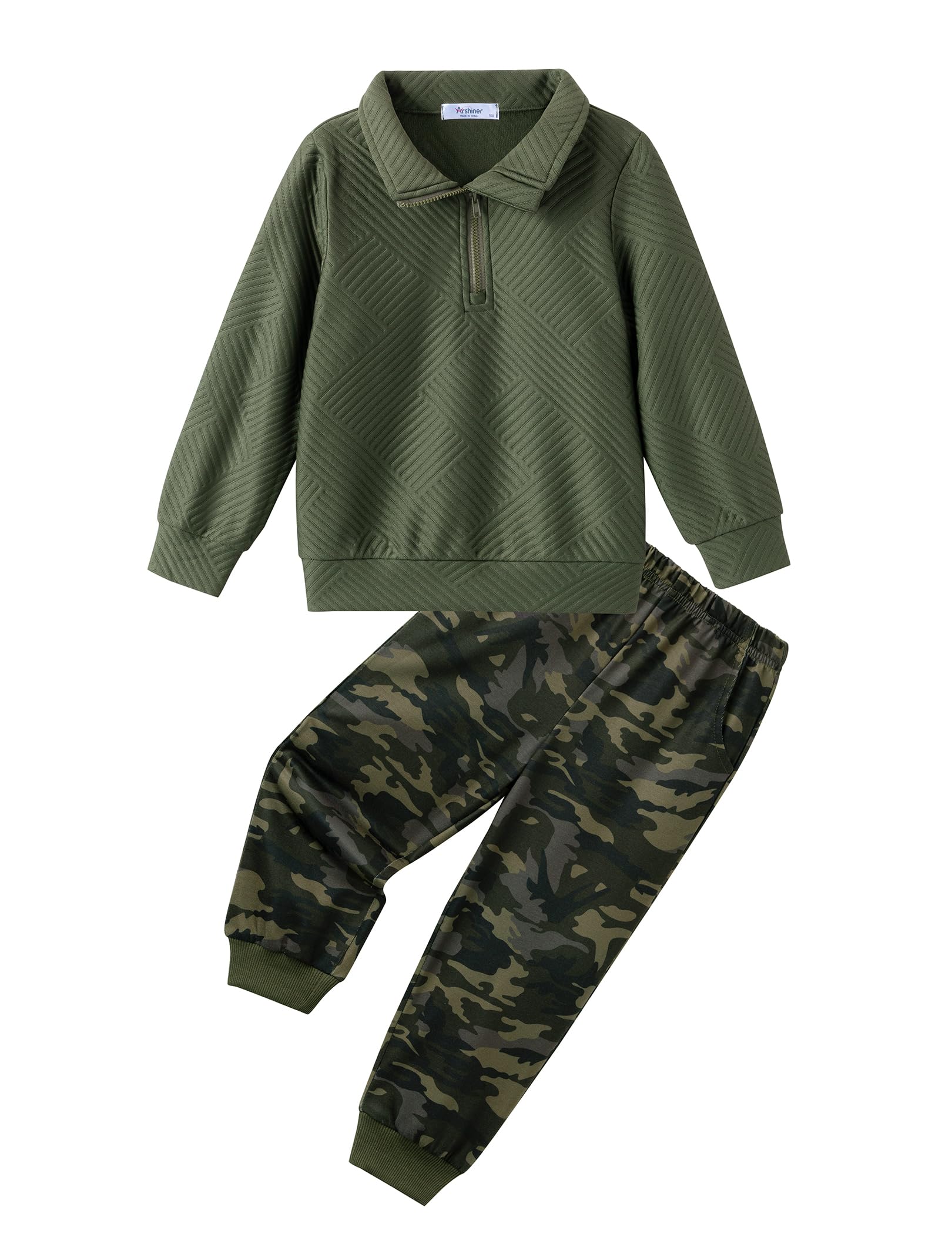 Boys Clothes Half Zip Sweatshirt and Pants Outfit 2Pcs Fall Winter Sweatsuit Set for Kids 2-10 Years