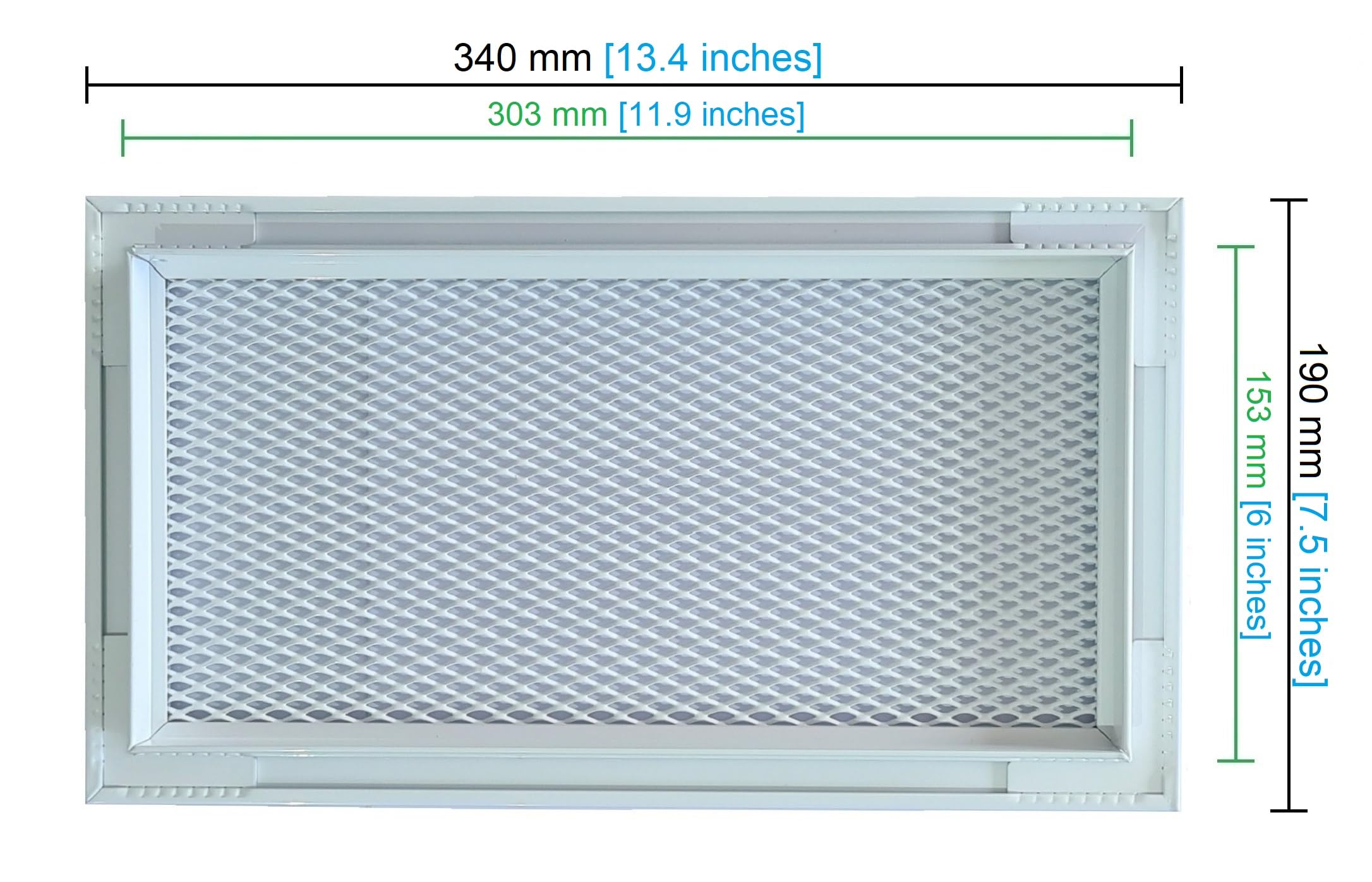Grille de Ventilation Aluminium Blanc 30 x 15 cm Rectangulaire.