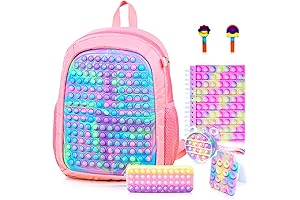Pop It School Supplies Girls Backpack with Pop It Notebook and Pencil Case