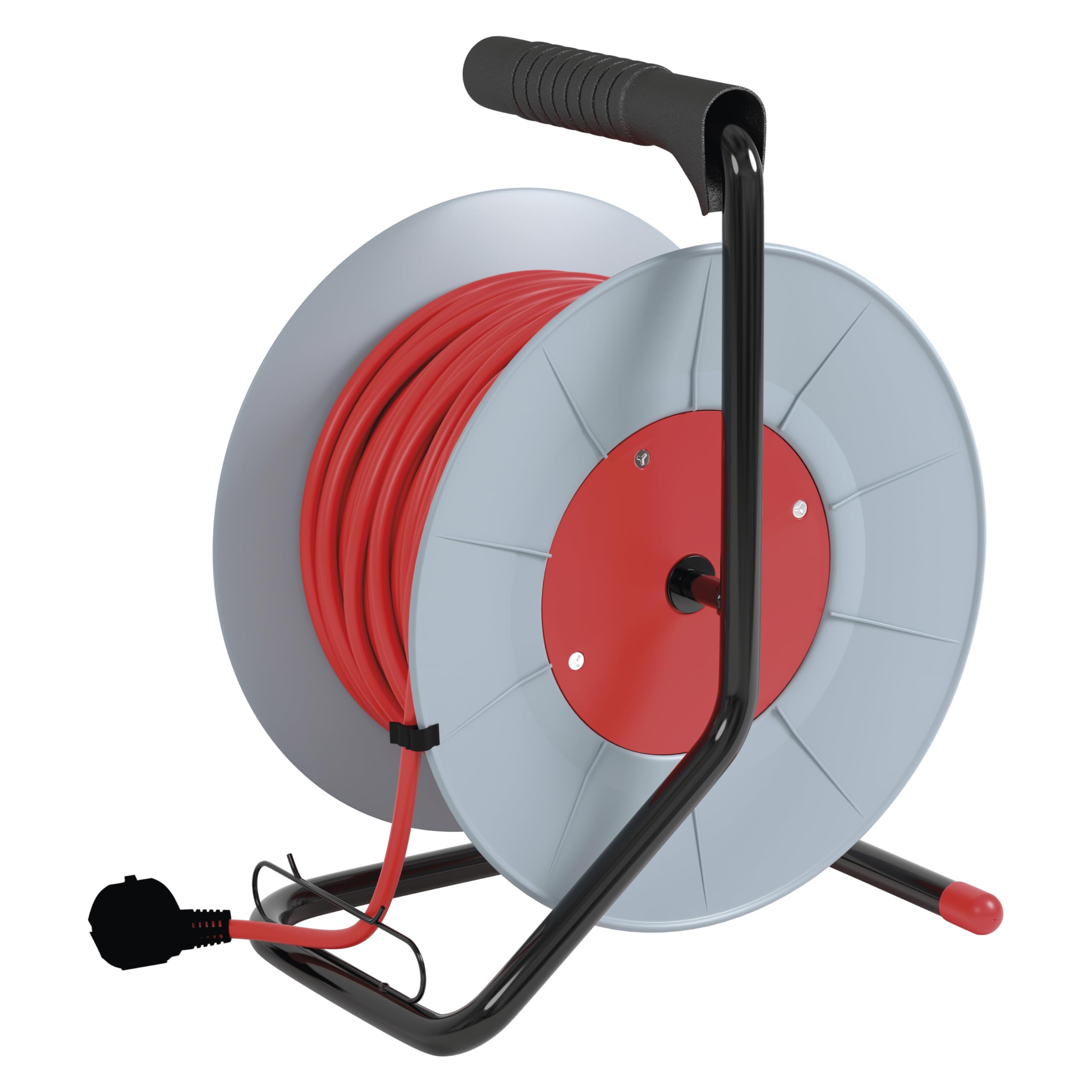 EMOS - Avvolgicavo 25 m - 4 prese Schuko - 230 V, 16 A, 3680 W - isolamento in PVC di alta qualità - H05VV-F3G 1,5 mm2 - protezione contro il surriscaldamento - IP20 per interni