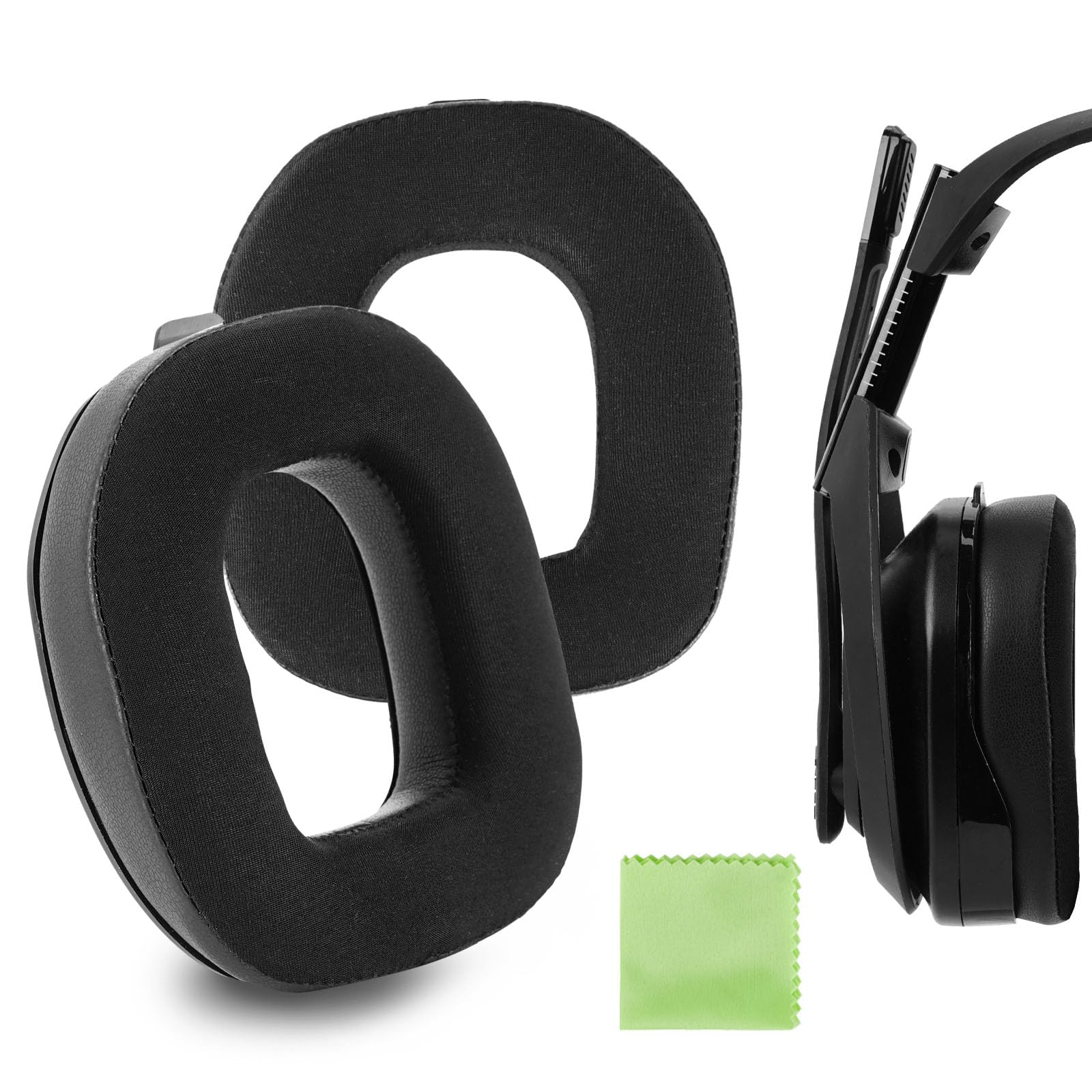 GEEKRIAComfort Hybrid Velour Replacement Ear Pads for Astro A40 TR Headphones, Repair Parts (Black)
