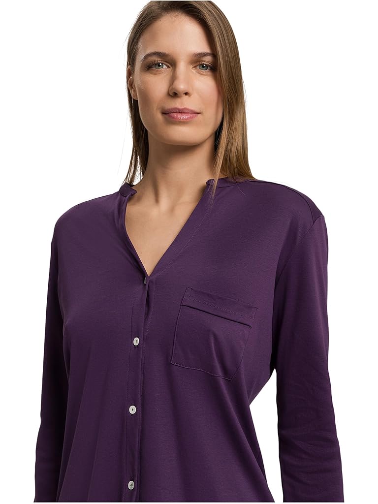 Purple Hanro Pure Essence Long Sleeve Pajama Set