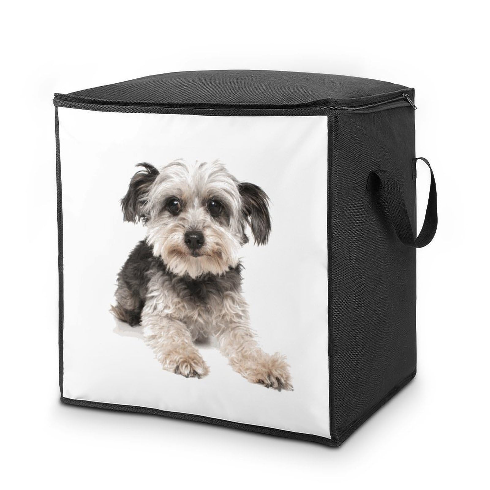 Wlntrophic 70L Storage Bags, Cute Yorkshire Terrier Storage Box with Lid Zipper And Handles, Clothes Bags for Quilt, Blankets, Bedding