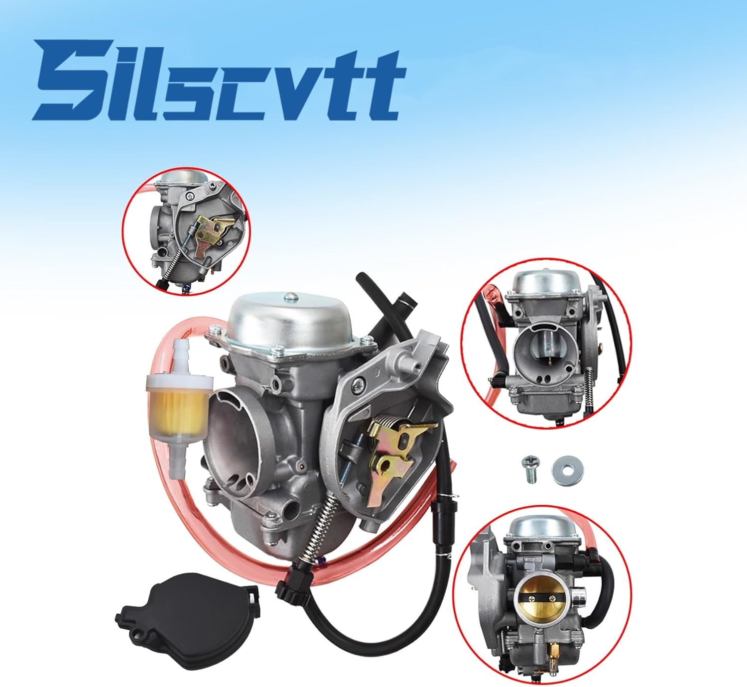Silscvtt Carburetor Carb Replacement for Suzuki Vinson 500 LTF500F LTA500F 4x4 Manual 2002 2003 2004 2005 2006 2007