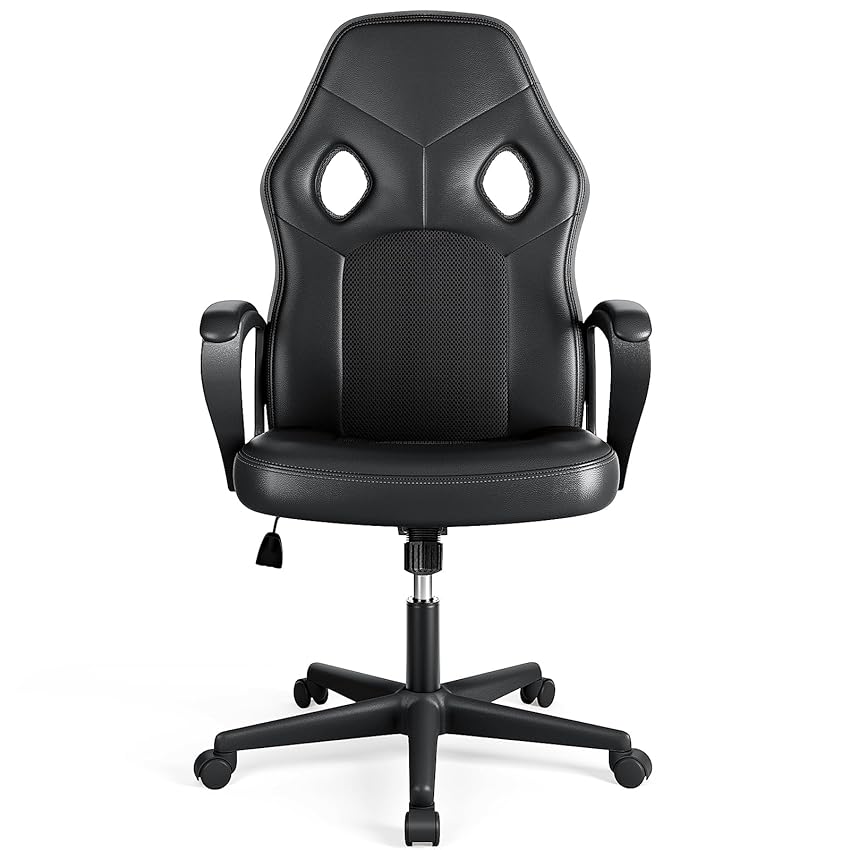 Immagine del prodotto BASETBL Sedia Ufficio, Sedia Gaming, Poltrona Girevole da Ufficio, Poltrona Direzionale Oscillant, con Supporto Lombare, Schienale Alto, Portata 150 kg (Nero&nero)