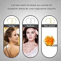 Vista 6 de Inbagi 80 piezas hexagonales con marco hueco hexagonal de bisel abierto, dijes hexagonales, conector de anillo de enlace hexagonal, manualidades