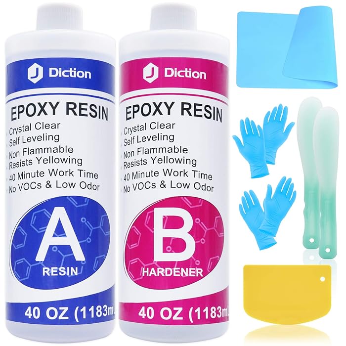 Buy 80OZ Epoxy Resin JDiction Epoxy Resin Kit Crystal Clear for Art