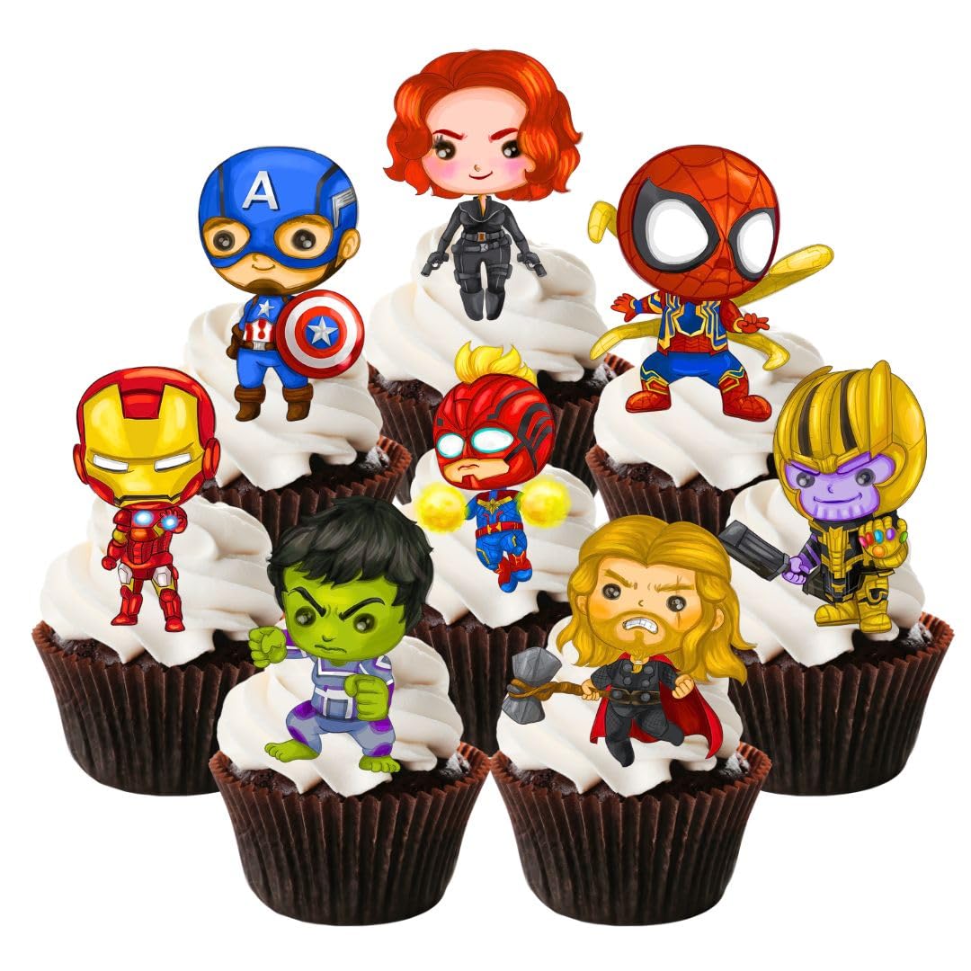 Superman Cupcake Ringe – 24 Stück, Lebensmittelecht, Für Mottopartys & Geburtstage